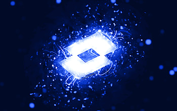 Lotto dark blue logo, , dark blue neon lights, creative, dark blue abstract background, Lotto logo, brands, Lotto HD wallpaper