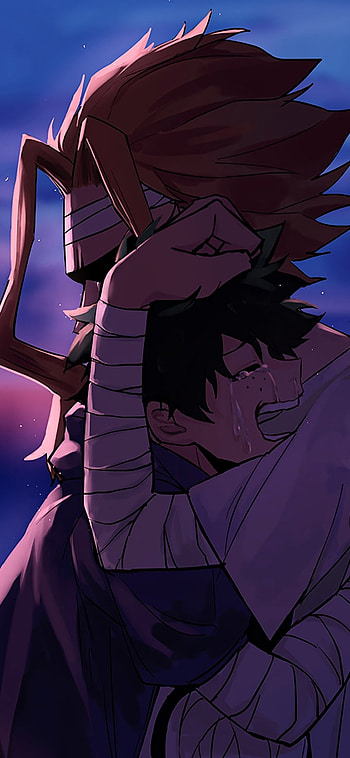 green hair, crying, Izuku Midoriya, All Might, Anime, My Hero Academia HD phone wallpaper