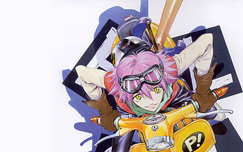 Haruko on Her Vespa, vespa, fooly cooly, anime, haruko HD wallpaper