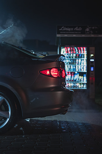 Night, Cars, Car, Machine, Grey, Lantern, Lamp, Backlight, Illumination HD phone wallpaper