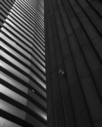 Building, Miscellanea, Miscellaneous, Bw, Chb, Stripes, Streaks, Facade, Camera HD phone wallpaper