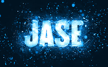 Happy Birtay Jase, , blue neon lights, Jase name, creative, Jase Happy Birtay, Jase Birtay, popular american male names, with Jase name, Jase HD wallpaper