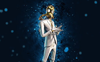 Chaos Double Agent, , blue neon lights, Fortnite Battle Royale, Fortnite characters, Chaos Double Agent Skin, Fortnite, Chaos Double Agent Fortnite HD wallpaper