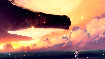 Stars akio-bako Anime Sky Clouds HD wallpaper