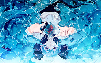 Miku, goldfish, diamond shape, vocaloid, water HD wallpaper