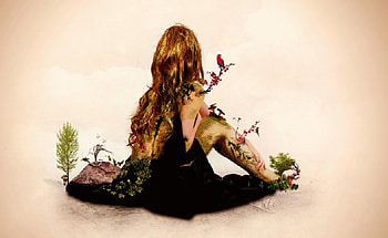 Mother Nature, lady, roots, wood, abstract, fantasy, trees HD wallpaper