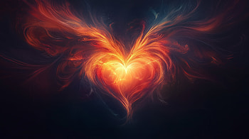 Flaming Heart Wings - Love, heart, love, flame, wings HD wallpaper