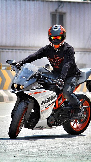 Ktm, racer biker, racer, biker HD phone wallpaper