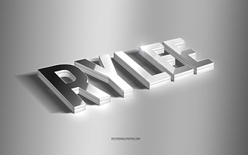 Rylee, silver 3d art, gray background, with names, Rylee name, Rylee greeting card, 3d art, with Rylee name HD wallpaper