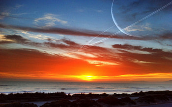Nature, Sunset, Sky, Sun, Rays, Beams HD wallpaper