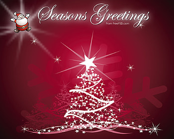 Seasons Greetings, shining star, santa claus, sparkles, christmas tree HD wallpaper