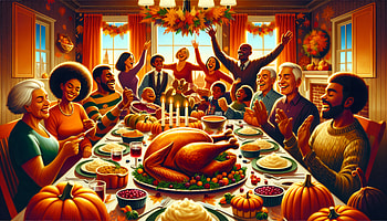 Festive Thanksgiving Dinner Celebration, thanksgiving dinner, Thanksgiving, family gathering, feast, Turkey HD wallpaper