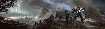Halo: Reach gaming, Multi display, Seamless background, Gaming immersion HD wallpaper