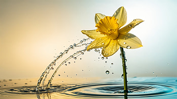 Dazzling Daffodil: A Stunning Ultra, daffodil, flower, water drop, water, nature HD wallpaper