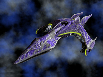 Spaceship, blue, model, space, dark HD wallpaper