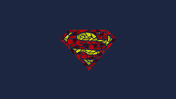 Superman, logo, mosaic artwork, superhero, minimal HD wallpaper