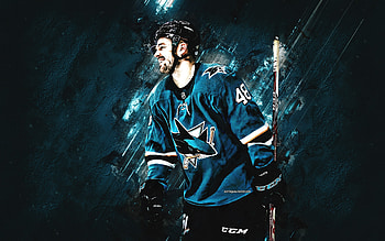 Tomas Hertl, San Jose Sharks, NHL, Czech hockey player, turquoise stone background, hockey, USA HD wallpaper