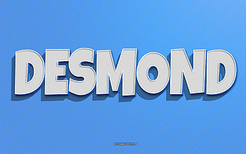 Desmond, blue lines background, with names, Desmond name, male names, Desmond greeting card, line art, with Desmond name HD wallpaper