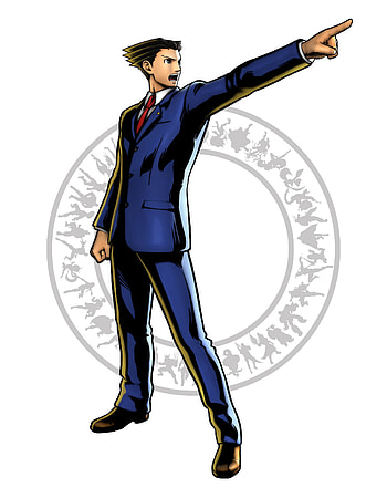 Phoenix Wright Ultimate Marvel Vs. Capcom 3 - Phoenix Wright and background HD phone wallpaper