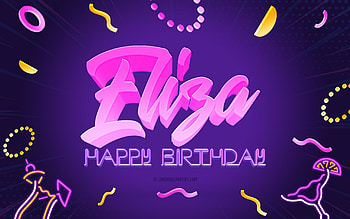 Happy Birtay Eliza, , Purple Party Background, Eliza, creative art, Happy Eliza birtay, Eliza name, Eliza Birtay, Birtay Party Background HD wallpaper
