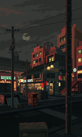 Tokyo Nights: Pixel Art for Your , pixel art, city, night, Japan HD phone wallpaper