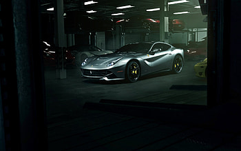 2022, Ferrari F12 Berlinetta, silver sports cars, front view, exterior, silver F12 Berlinetta, Italian sports cars, Ferrari HD wallpaper