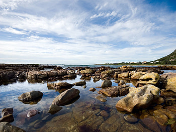 Nature, Water, Stones, Sky, Clouds HD wallpaper