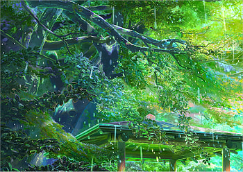 Beautiful background, Anime film, Garden of Words HD wallpaper