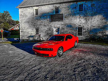 Dodge challenger, red, automotive_design, blue HD wallpaper