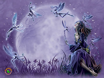 FATLINIA, fairy, , moon HD wallpaper