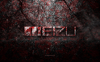 Meizu logo, grunge art, Meizu stone logo, red stone texture, Meizu, grunge stone texture, Meizu emblem, Meizu 3d logo HD wallpaper