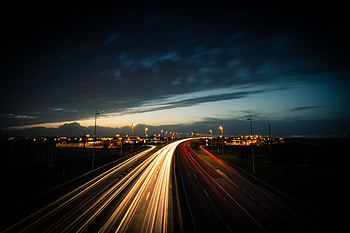 Dark, Road, Long Exposure, Glow HD wallpaper