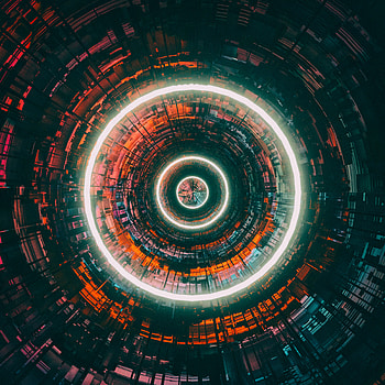 Neon, Art, Circles, Bright, Glow, Tunnel HD phone wallpaper