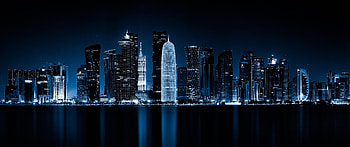 Doha , Night cityscape, World travel, Mesmerizing lights HD wallpaper