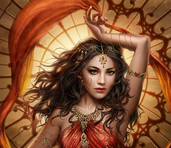 Fire dance, frumusete, dancer, fantasy, red, cris ortega, luminos, girl, fire HD wallpaper