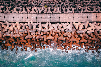 Coast, aerials hot, concrete, blocks HD wallpaper