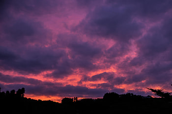 Sunset, Sky, Clouds, Horizon, Dark, Porous HD wallpaper