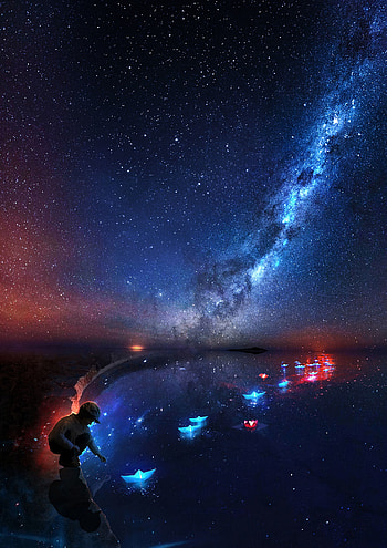 Ships, Art, Universe, Boats, Child, Origami HD phone wallpaper