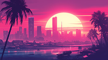 Beautiful Synthwave City, synthwave, city, artist, artwork, digital-art HD wallpaper