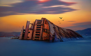 Ship Wreck, marine, boat, wreck, ship, water, ocean HD wallpaper