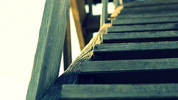 Sky, Miscellanea, Miscellaneous, Wood, Wooden, Stairs, Ladder HD wallpaper