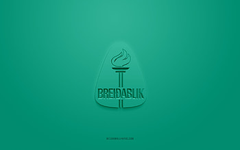 Breidablik, creative 3D logo, green background, Besta-deild karla, 3d emblem, Icelandic football club, Iceland, 3d art, football, Breidablik 3d logo HD wallpaper