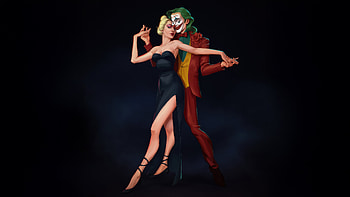 Joker And Harley Quinn Crazy In Love, joker-folie-a-deux, joker, harley-quinn, superheroes, artwork, digital-art, ai, art, lady-gaga, joaquin-phoenix, artstation HD wallpaper