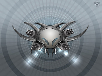 robotic swirlgun!, swirlgun, gun machine, robot, robotic gun, cone HD wallpaper