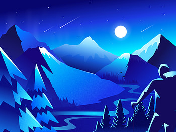 Mountain Scenery Minimal, minimalist, minimalism, artist, artwork, digital-art, dribbble HD wallpaper