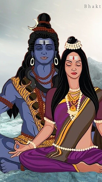 Sivan Parvathi, Painting, lord shiva, parvati HD phone wallpaper