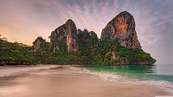 Tropical Beach in Thailand, Thailand, Rocks, Sea, Nature, Oceans, Beaches HD wallpaper