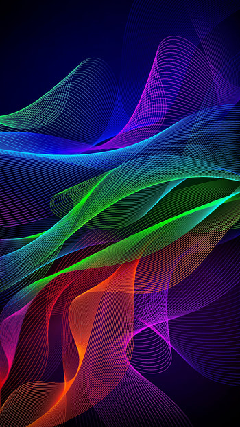 Colorful lines, abstract, Razer , stock HD phone wallpaper