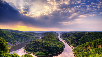 Nature, Rivers, Trees, Bend, Loop HD wallpaper