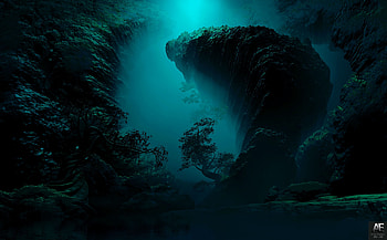 Stones, Art, Rocks, Dark, Wood, Tree, Cave HD wallpaper